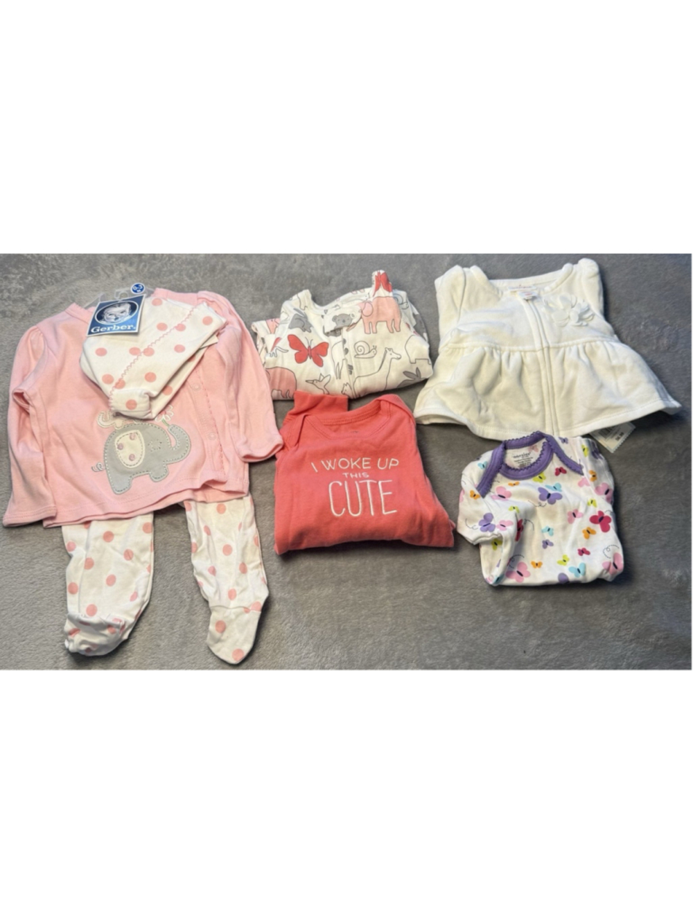 7 Piece Lot Baby Girl Clothing New Born NWT And 2 New With Out Tag